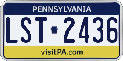 PA license plate LST2436
