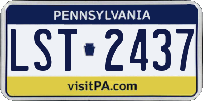 PA license plate LST2437