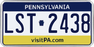 PA license plate LST2438