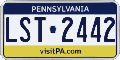 PA license plate LST2442