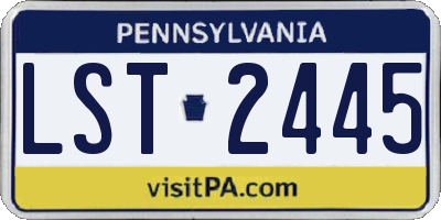 PA license plate LST2445