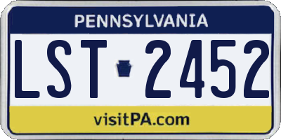 PA license plate LST2452