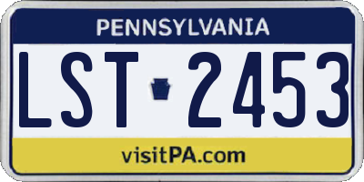 PA license plate LST2453