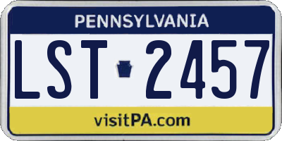 PA license plate LST2457