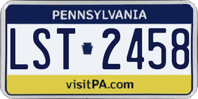 PA license plate LST2458