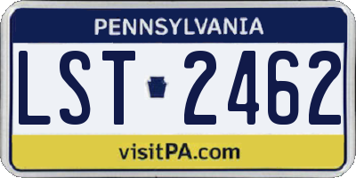 PA license plate LST2462
