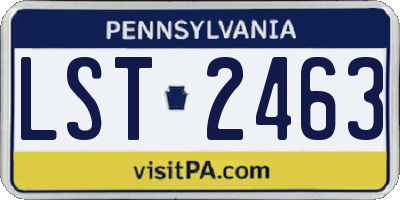 PA license plate LST2463