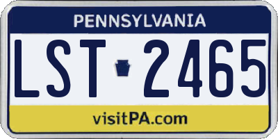 PA license plate LST2465