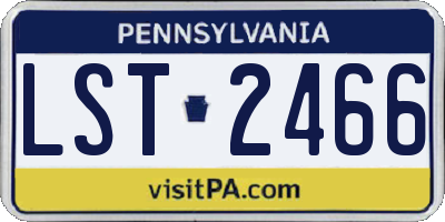 PA license plate LST2466