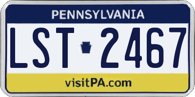 PA license plate LST2467