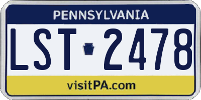 PA license plate LST2478