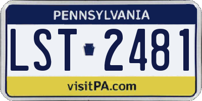 PA license plate LST2481