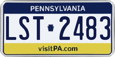 PA license plate LST2483