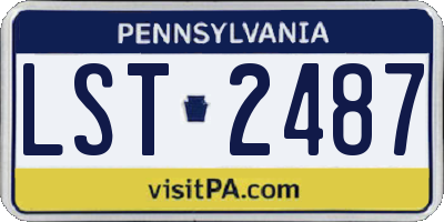 PA license plate LST2487