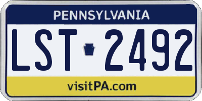 PA license plate LST2492