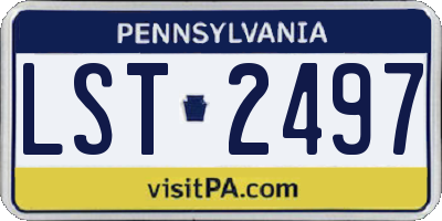 PA license plate LST2497