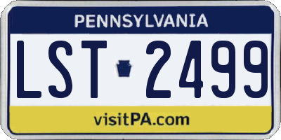 PA license plate LST2499