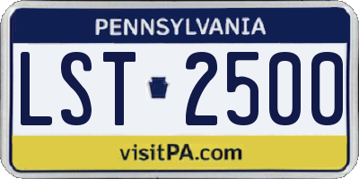 PA license plate LST2500