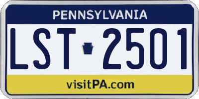 PA license plate LST2501