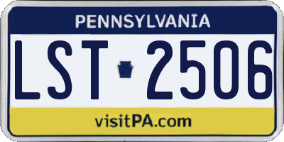 PA license plate LST2506