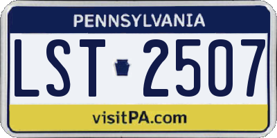 PA license plate LST2507