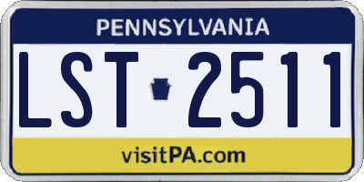 PA license plate LST2511