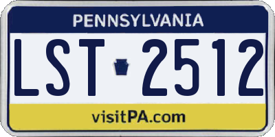 PA license plate LST2512