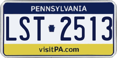 PA license plate LST2513