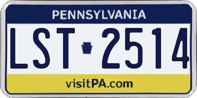 PA license plate LST2514
