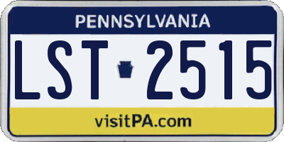 PA license plate LST2515