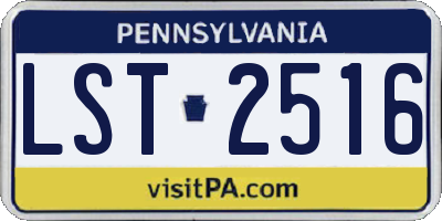 PA license plate LST2516