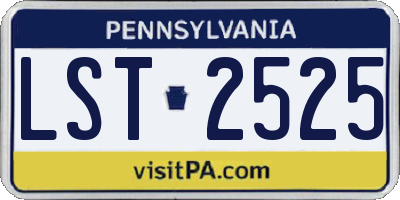 PA license plate LST2525
