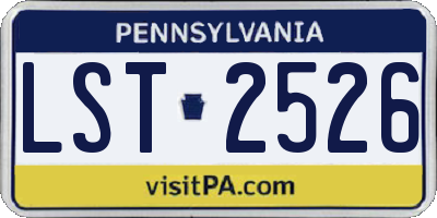 PA license plate LST2526