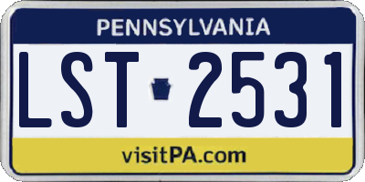 PA license plate LST2531
