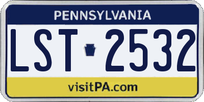 PA license plate LST2532