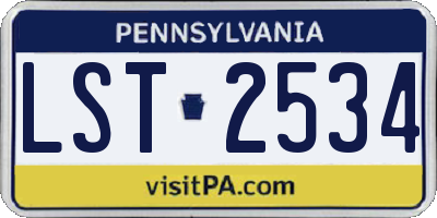 PA license plate LST2534