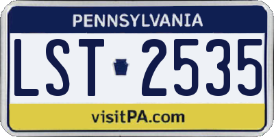 PA license plate LST2535
