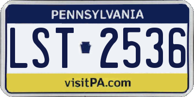 PA license plate LST2536