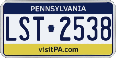 PA license plate LST2538