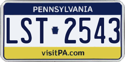 PA license plate LST2543