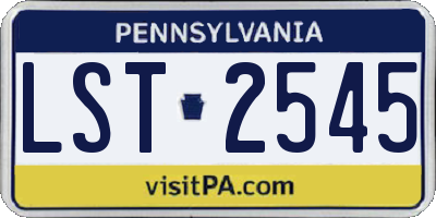 PA license plate LST2545