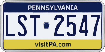 PA license plate LST2547
