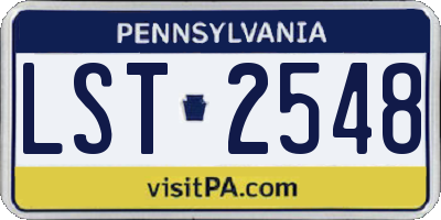 PA license plate LST2548