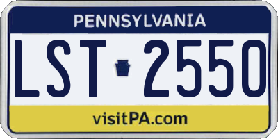 PA license plate LST2550