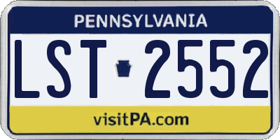PA license plate LST2552