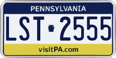 PA license plate LST2555