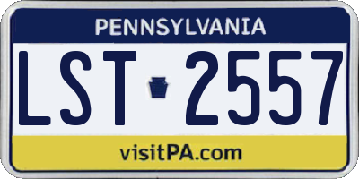 PA license plate LST2557