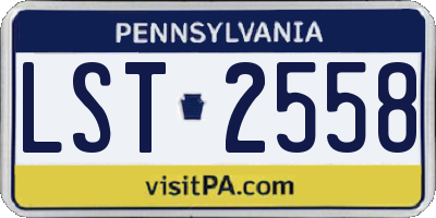 PA license plate LST2558