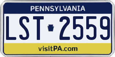 PA license plate LST2559