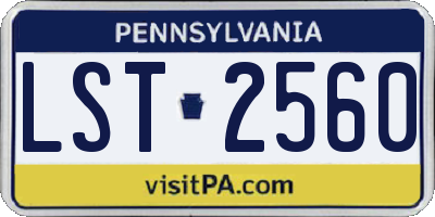 PA license plate LST2560